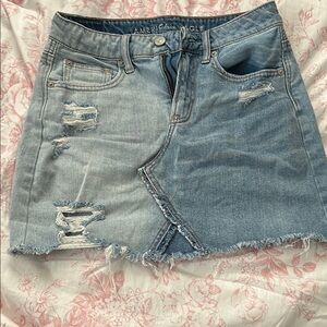 American Eagle Outfitters Blue Asymmetrical Cut Out Mini Skirt